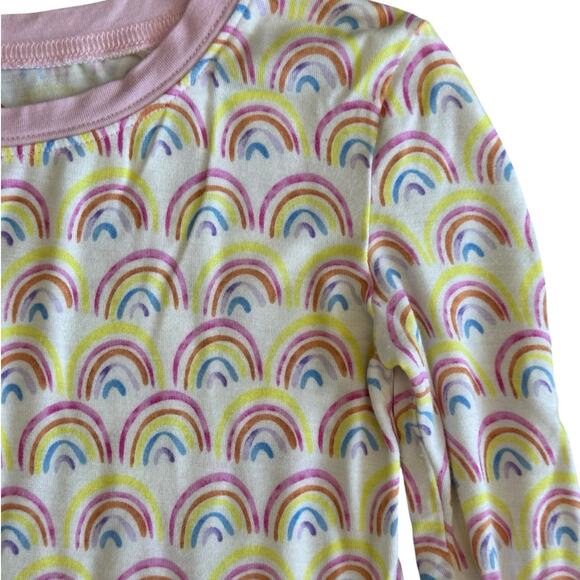LITTLE SLEEPIES Pink Rainbow Pajama Set Size 5/6 - Picture 2 of 8